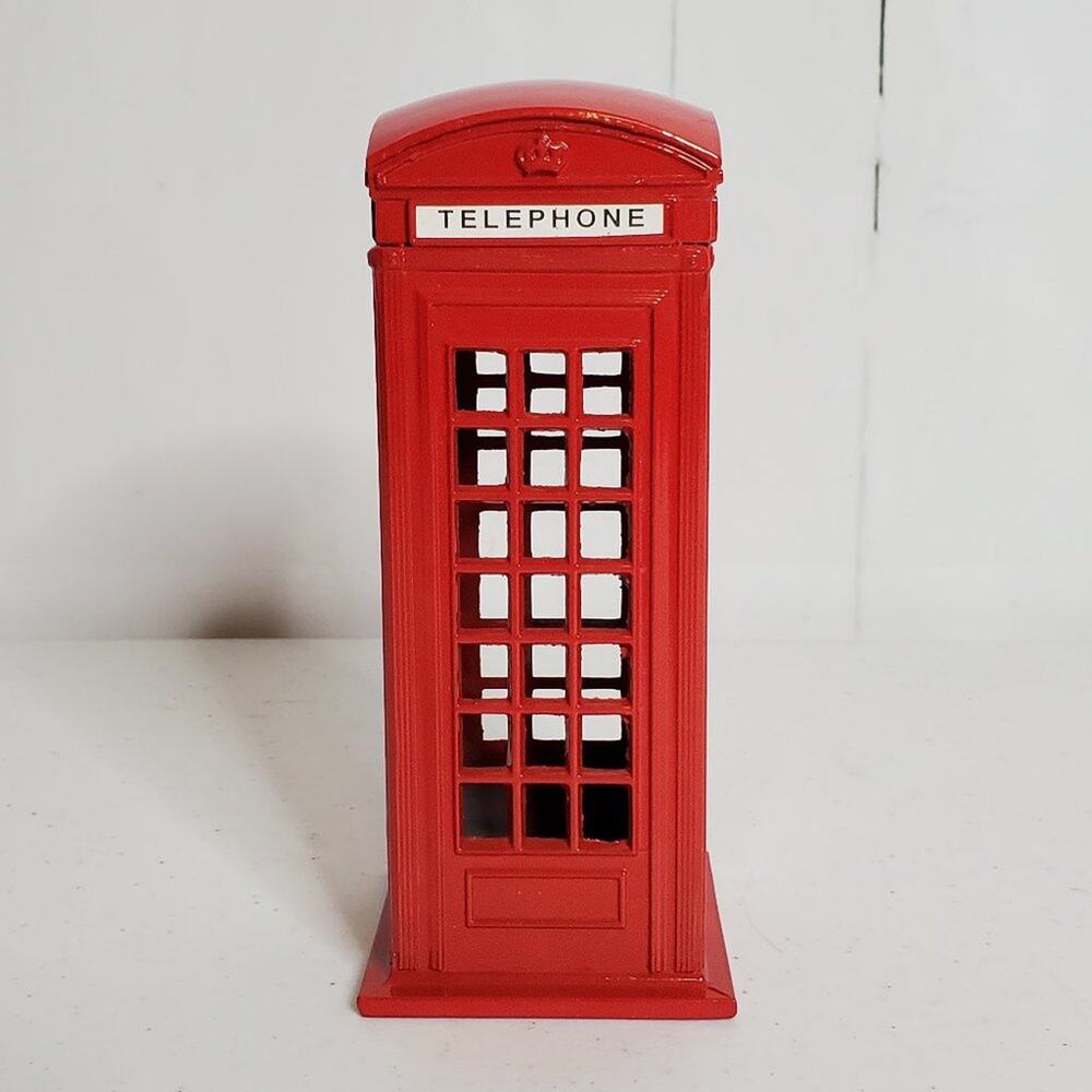 England Traditional Red Phone Booth 3D Metal Bank Souvenir Collectible - Picture 2 of 8
